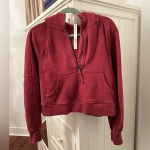 Lululemon Scuba Oversized Half Zip Hoodie Red Merlot